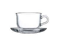 Чайная чашка с блюдцем из стекла (Шапо чайное или пара) 290 мл
