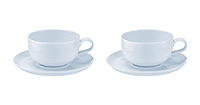 Набор чайных чашек с блюдцами фарфоровых (Набор чайных пар или шапо) 340 мл
