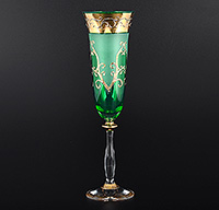 Набор бокалов для шампанского из богемского стекла (фужеры) 190 мл