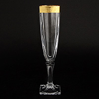 Набор бокалов для шампанского из богемского стекла (фужеры) 140 мл