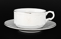 Набор чайных чашек с блюдцами фарфоровых (Набор чайных пар или шапо) 320 мл