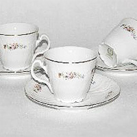 Набор чайных чашек с блюдцами фарфоровых высоких (Набор чайных пар или шапо) 240 мл