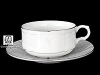 Набор чайных чашек с блюдцами фарфоровых (Набор чайных пар или шапо) 470 мл
