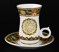 Набор чайных чашек с блюдцами фарфоровых (Набор чайных пар или шапо) армуды