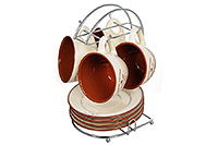 Набор чайных чашек с блюдцами керамических (Набор чайных пар или шапо) 200 мл