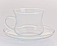 Набор чайных чашек с блюдцами из жаропрочного стекла (Набор чайных пар или шапо) 220 мл