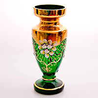 Ваза для цветов из богемского стекла (цветочница) 25 см