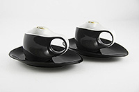 Набор кофейных чашек с блюдцами фарфоровых (Набор кофейных пар или шапо) эспрессо 40 мл