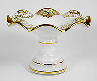Конфетница из богемского стекла (Ваза для конфет) 18 см на ножке