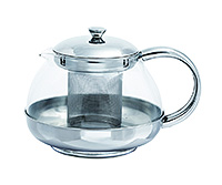 Заварочный чайник с крышкой из стекла и алюминия 600 мл с фильтром