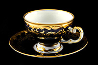 Чайная чашка с блюдцем фарфоровая (Шапо чайное или пара) 210 мл