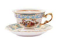 Набор чайных чашек с блюдцами из фарфора (Набор чайных пар или шапо) 240 мл
