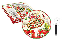 Блюдо круглое для пиццы фарфоровое (Круг) 35 см с ножом