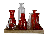 Набор ваз для цветов из стекла 6 предметов на подносе 32x20x20 см