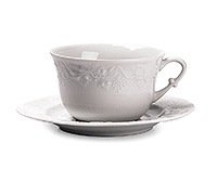 Чайная чашка с блюдцем фарфоровая (Шапо чайное или пара) 340 мл для завтрака