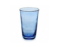 Высокий бокал для воды из стекла (стакан) 380 мл, голубой