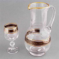Набор для воды из богемского стекла (кувшин 1500 мл и стаканы 190 мл)