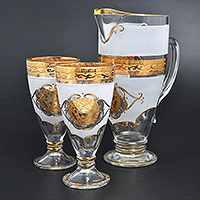 Набор для воды из богемского стекла (кувшин и стаканы)
