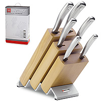 Набор кухонных ножей 6 предметов на деревянной подставке