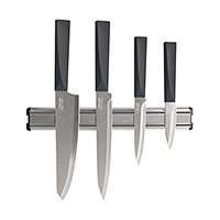 Набор кухонных ножей из нержавеющей стали 4 предмета на магнитном держателе