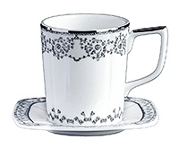 Кофейная чашка с блюдцем из костяного фарфора (Шапо кофейное или пара)