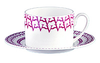 Чайная чашка с блюдцем из костяного фарфора (Шапо чайное или пара)