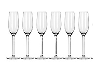 Набор бокалов для шампанского из стекла (фужеры) 210 мл