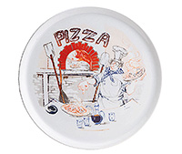 Блюдо круглое сервировочное фарфоровое (Круг) 28,5 см для пиццы без ножки