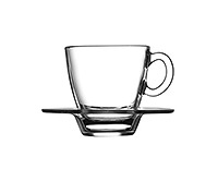 Кофейная чашка 70 мл с блюдцем стеклянная (Шапо кофейное или пара)