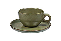 Чайная чашка с блюдцем керамическая (Шапо чайное или пара) 230 мл