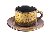 Кофейная чашка 80 мл с блюдцем фарфоровая (Шапо кофейное или пара)