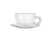 Чайная чашка с блюдцем из термостойкого стекла (Шапо чайное или пара) 300 мл