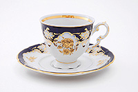 Набор кофейных чашек с блюдцами фарфоровых (Набор кофейных пар или шапо) 150 мл