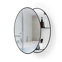 Зеркало круглое настенное с рамой из металла 50 см