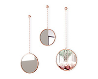 Набор из 3 декоративных зеркал из стали и алюминия