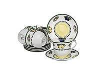 Набор кофейных чашек с блюдцами фарфоровых (Набор кофейных пар или шапо) 80 мл