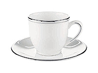 Кофейная чашка с блюдцем из костяного фарфора (Шапо кофейное или пара) 90 мл