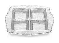 Менажница 4-ая из стекла (Кабарет, икорница) 26 см