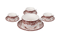 Набор чайных чашек с блюдцами фаянсовых (Набор чайных пар или шапо) 200 мл