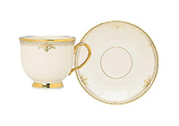 Чайная чашка с блюдцем из костяного фарфора (Шапо чайное или пара) 180 мл