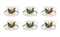 Набор чайных чашек с блюдцами из фаянса (Набор чайных пар или шапо) 200 мл