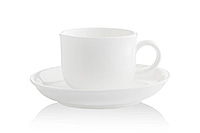 Кофейная чашка с блюдцем из костяного фарфора (Шапо кофейное или пара) 100 мл