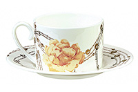 Чайная чашка с блюдцем из костяного фарфора (Шапо чайное или пара) 200 мл