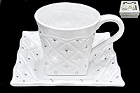 Чайная чашка с блюдцем керамическая (Шапо чайное или пара)