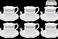 Набор чайных чашек с блюдцами керамических (Набор чайных пар или шапо)