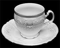 Чайная чашка с блюдцем фарфоровая (Шапо чайное или пара) 160 мл