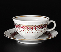 Набор чайных чашек с блюдцами фарфоровых (Набор чайных пар или шапо) 300 мл