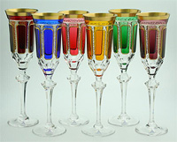 Набор хрустальных бокалов для шампанского (фужеры) 220 мл