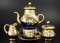 Чайный сервиз из богемского стекла 15 предметов
