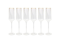 Набор бокалов для шампанского из стекла (фужеры) 300 мл